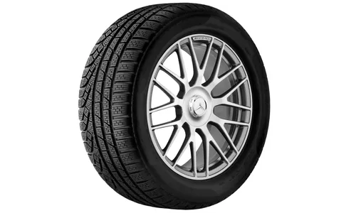 Колесный диск AMG 9J×19 ET25 для Mercedes-Benz C-Class 205, передняя ось, титаново-серый, перекрестные спицы — фото 3