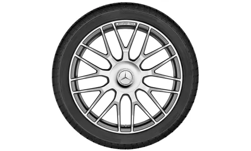 Колесный диск AMG 9J×19 ET25 для Mercedes-Benz C-Class 205, передняя ось, титаново-серый, перекрестные спицы — фото 4