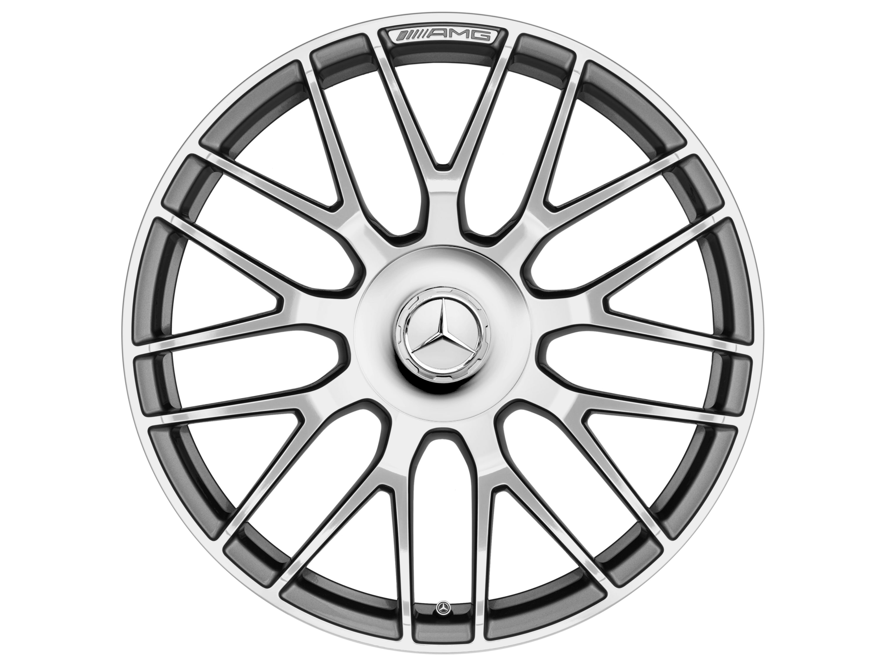 Колесный диск AMG 9J×19 ET25 для Mercedes-Benz C-Class 205, передняя ось, титаново-серый, перекрестные спицы — фото 5