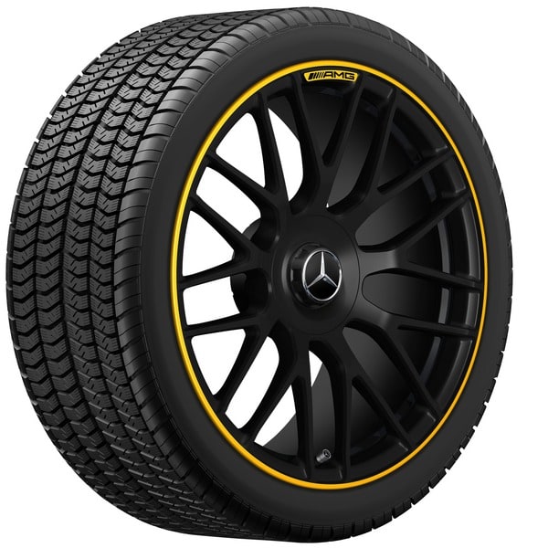 Колесный диск AMG 9J×19 ET25 для Mercedes-Benz C-Class 205, передняя ось, черный, матовый — фото 3