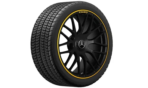 Колесный диск AMG 9J×19 ET25 для Mercedes-Benz C-Class 205, передняя ось, черный, матовый — фото 3
