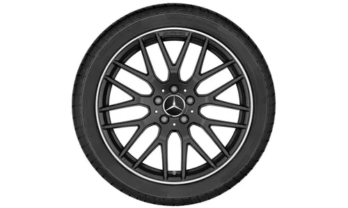 Колесный диск AMG 10,5J×19 ET57 для Mercedes-Benz C-Class 205, задняя ось, черный, матовый, с алмазной проточкой, перекрестные спицы — фото 3