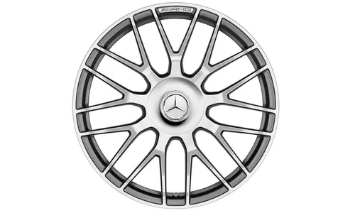 Колесный диск AMG 10,5J×20 ET57 для Mercedes-Benz C-Class 205, задняя ось, титаново-серый, перекрестные спицы — фото 1