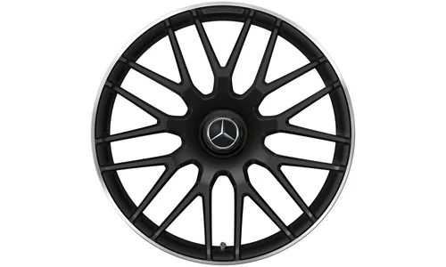 Колесный диск AMG 10,5J×20 ET57 для Mercedes-Benz C-Class 205, задняя ось, черный, матовый, кромка обода с алмазной проточкой, перекрестные спицы — фото 1