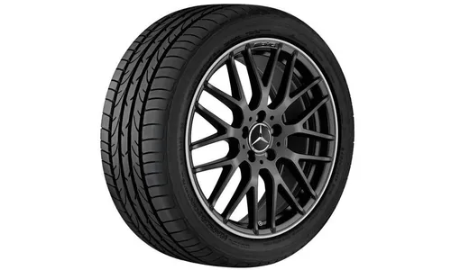 Колесный диск AMG 10,5J×20 ET57 для Mercedes-Benz C-Class 205, задняя ось, черный, матовый, кромка обода с алмазной проточкой, перекрестные спицы — фото 2