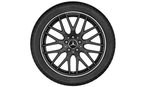 Колесный диск AMG 10,5J×20 ET57 для Mercedes-Benz C-Class 205, задняя ось, черный, матовый, кромка обода с алмазной проточкой, перекрестные спицы — фото 3