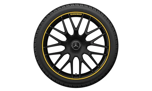 Колесный диск AMG 10,5J×20 ET57 для Mercedes-Benz C-Class 205, задняя ось, черный, матовый, с алмазной проточкой, перекрестные спицы — фото 2