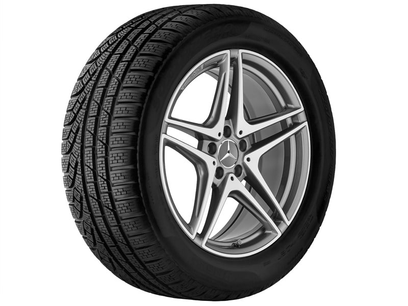 Колесный диск AMG 9J×19 ET25 для Mercedes-Benz C-Class 205, передняя ось, титаново-серый, с алмазной проточкой — фото 3