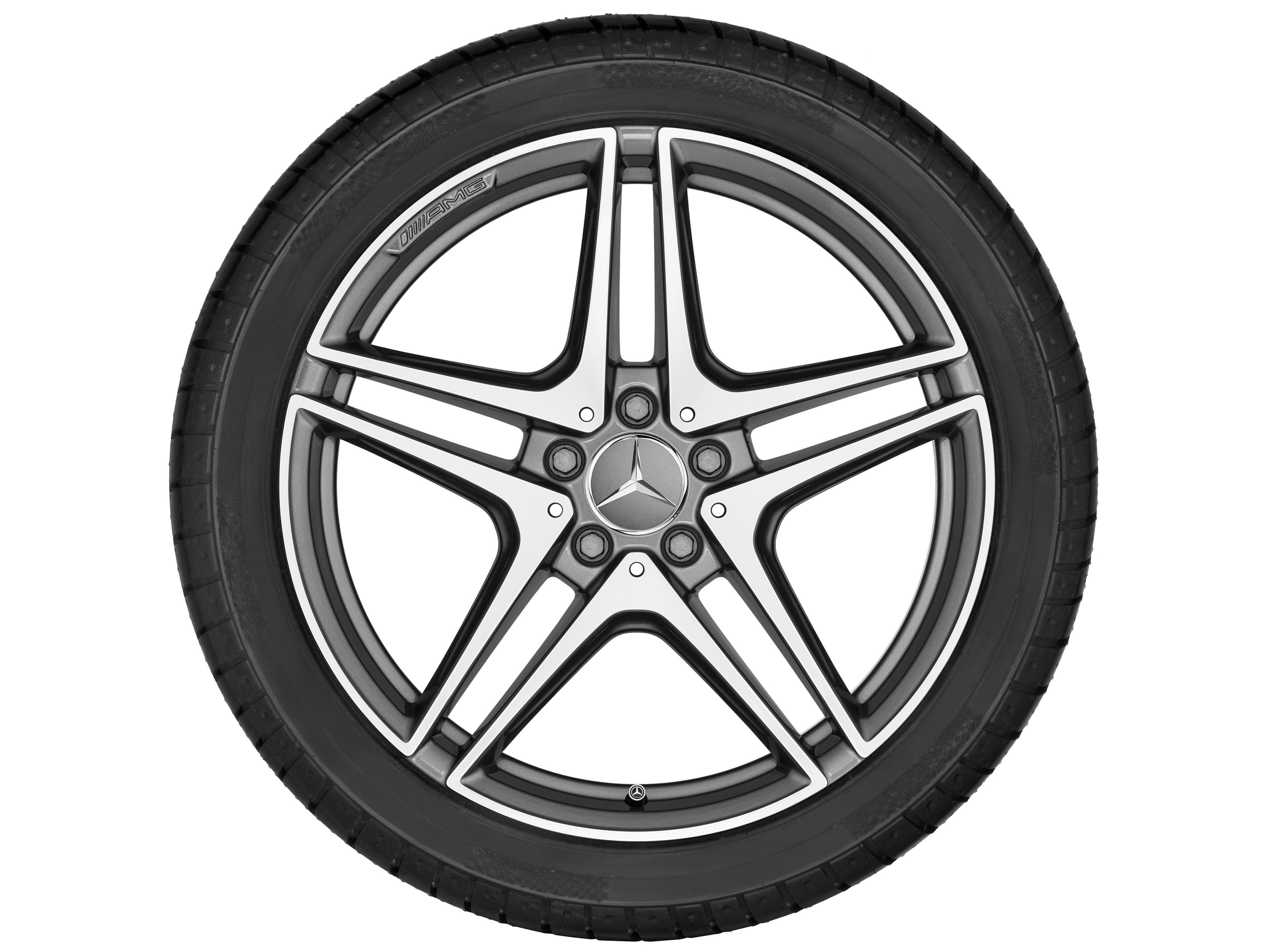 Колесный диск AMG 9J×19 ET25 для Mercedes-Benz C-Class 205, передняя ось, титаново-серый, с алмазной проточкой — фото 4