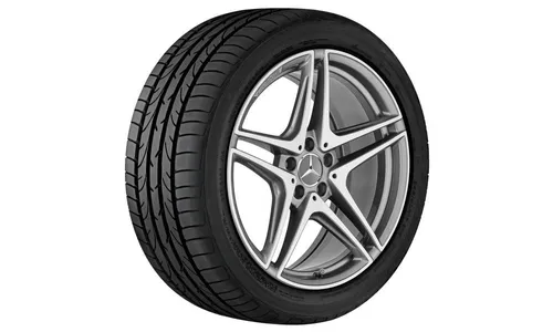 Колесный диск AMG 10,5J×19 ET57 для Mercedes-Benz C-Class 205, задняя ось, титаново-серый, с алмазной проточкой, 5 двойных спиц — фото 2