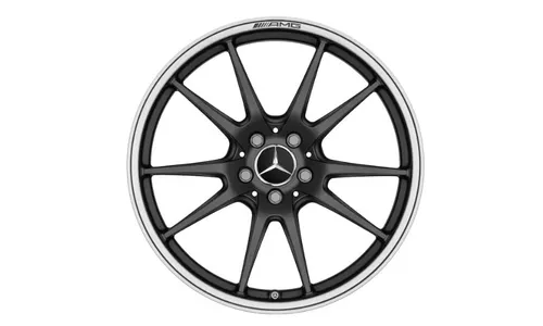 Колесный диск AMG 9J×19 ET25 для Mercedes-Benz C-Class 205, передняя ось, черный, матовый, 5 двойных спиц — фото 2