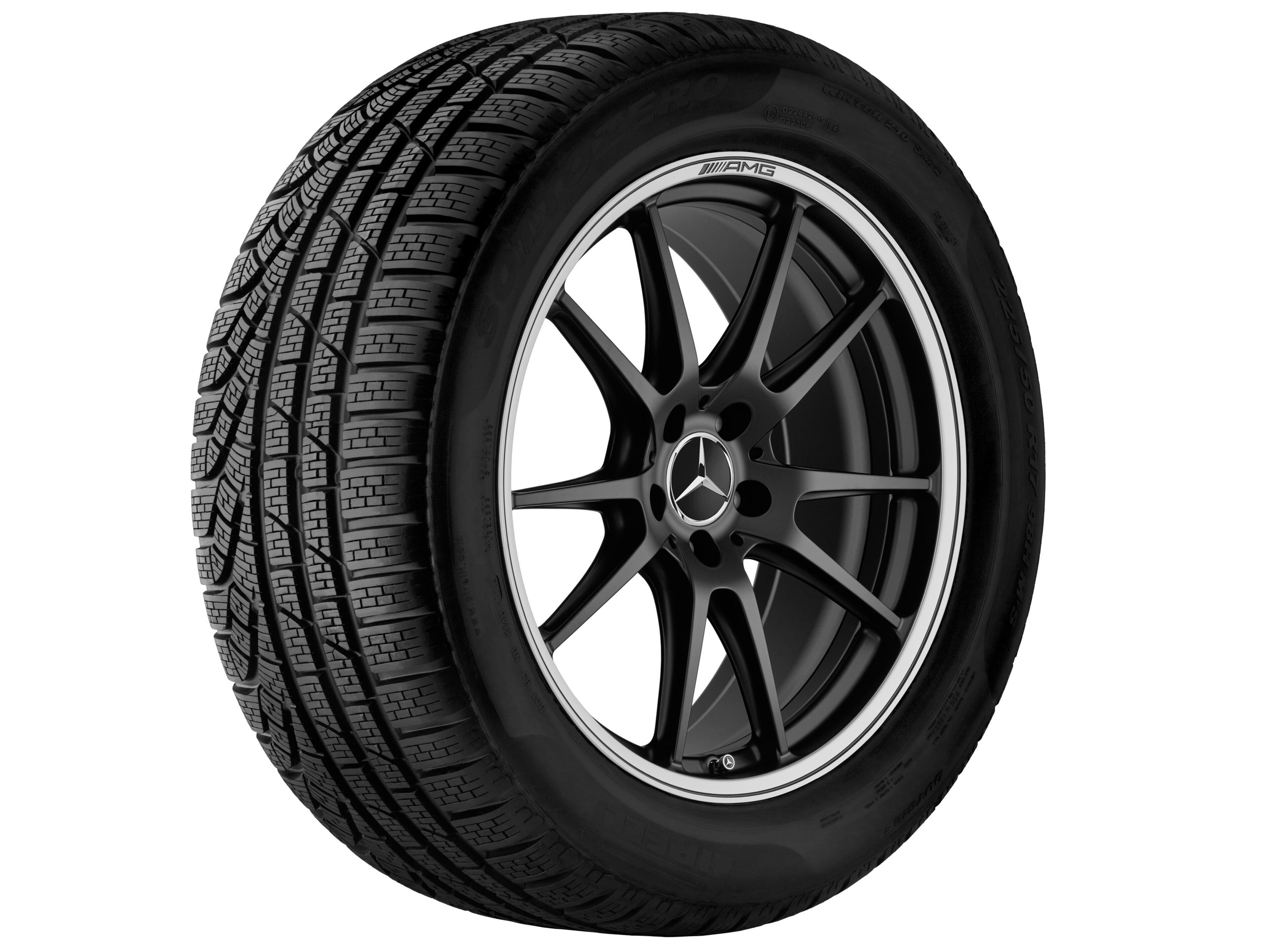 Колесный диск AMG 9J×19 ET25 для Mercedes-Benz C-Class 205, передняя ось, черный, матовый, 5 двойных спиц — фото 3