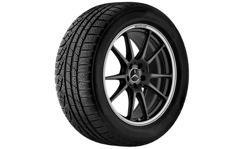 Колесный диск AMG 9J×19 ET25 для Mercedes-Benz C-Class 205, передняя ось, черный, матовый, 5 двойных спиц — фото 3