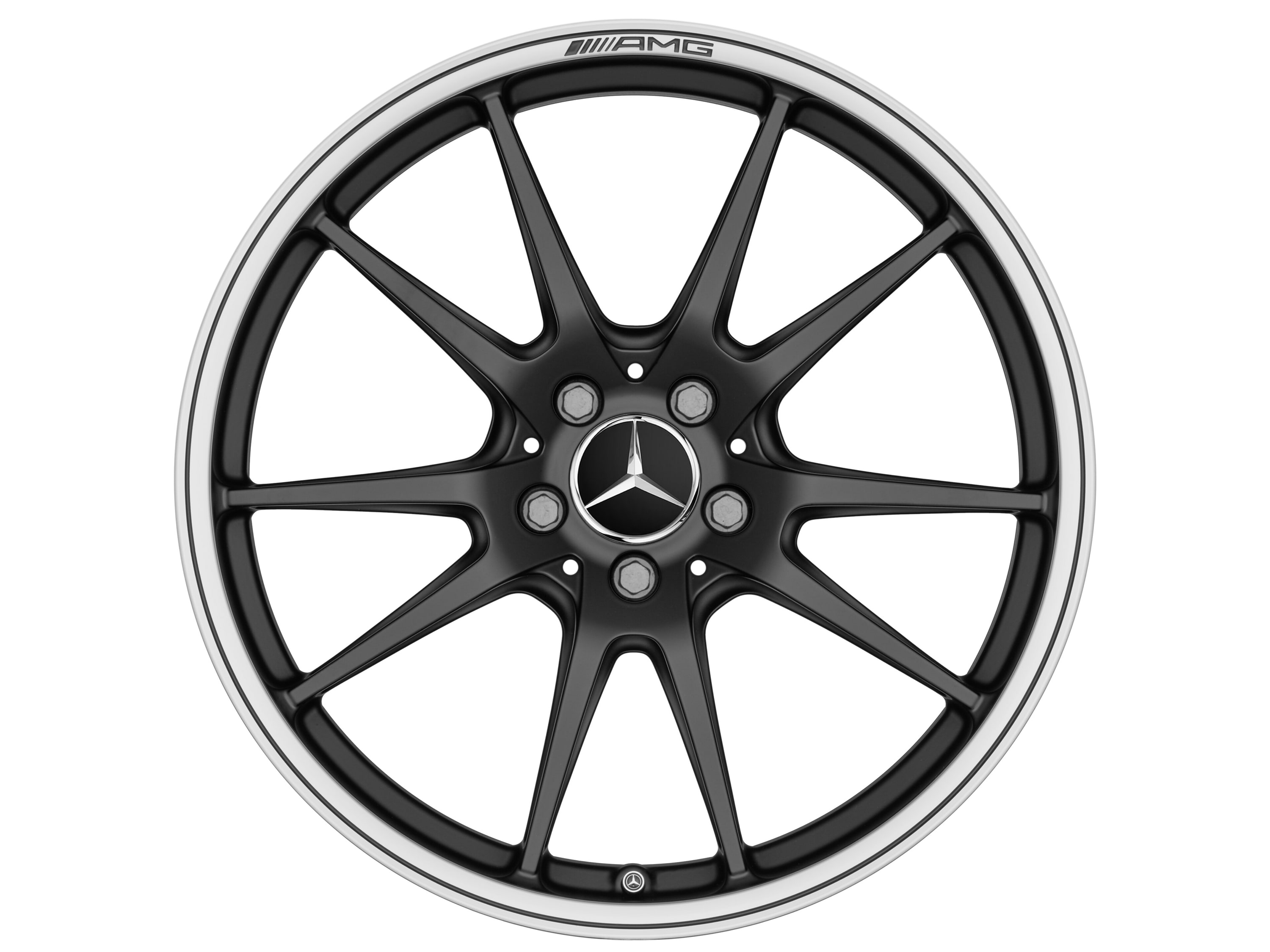 Колесный диск AMG 9J×19 ET25 для Mercedes-Benz C-Class 205, передняя ось, черный, матовый, 5 двойных спиц — фото 5