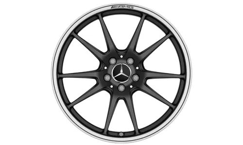Колесный диск AMG 9J×19 ET25 для Mercedes-Benz C-Class 205, передняя ось, черный, матовый, 5 двойных спиц — фото 5