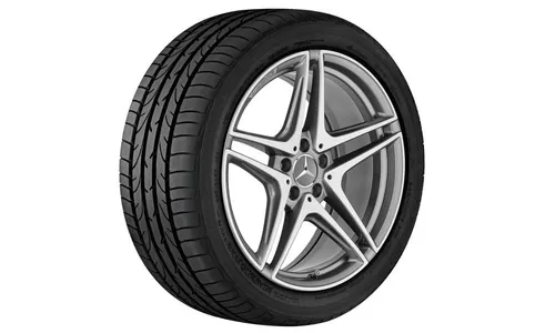 Колесный диск AMG 9J×19 ET50 для Mercedes-Benz C-Class 205, задняя ось, титаново-серый, с алмазной проточкой, 5 двойных спиц — фото 2
