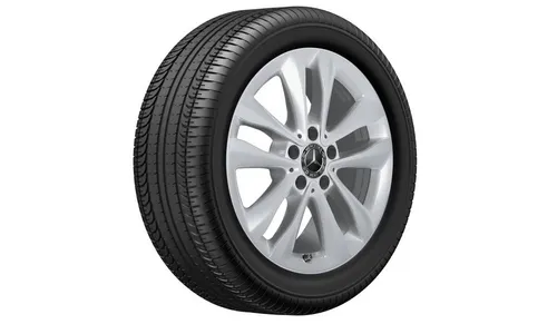 Колесный диск 7J×17 ET48,5 для Mercedes-Benz C-Class 205, передняя и задняя оси, серебристый Vanadium Silver, 5 двойных спиц — фото 2