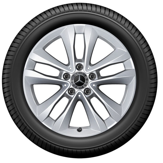 Колесный диск 7J×17 ET48,5 для Mercedes-Benz C-Class 205, передняя и задняя оси, серебристый Vanadium Silver, 5 двойных спиц — фото 3