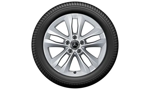 Колесный диск 7J×17 ET48,5 для Mercedes-Benz C-Class 205, передняя и задняя оси, серебристый Vanadium Silver, 5 двойных спиц — фото 3