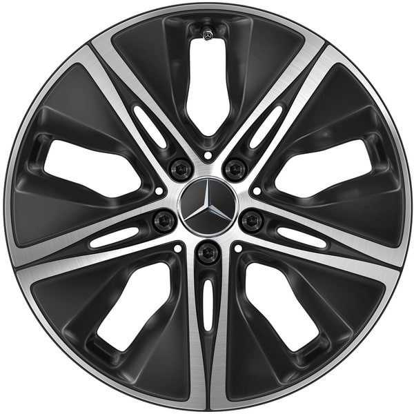 Колесный диск 7,5J×18 ET44 для Mercedes-Benz C-Class 205, передняя и задняя оси, черный, с алмазной проточкой — фото 1