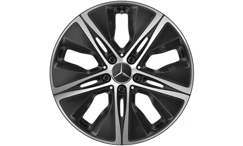 Колесный диск 7,5J×18 ET44 для Mercedes-Benz C-Class 205, передняя и задняя оси, черный, с алмазной проточкой — фото 1