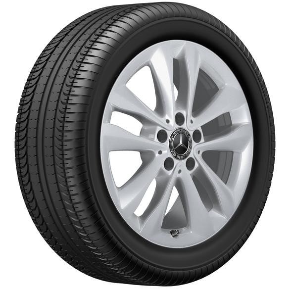 Колесный диск 8J×17 ET54 для Mercedes-Benz C-Class 205, задняя ось, серебристый Vanadium Silver, 5 двойных спиц — фото 1