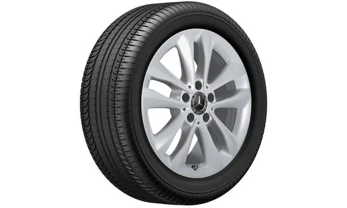 Колесный диск 8J×17 ET54 для Mercedes-Benz C-Class 205, задняя ось, серебристый Vanadium Silver, 5 двойных спиц — фото 1
