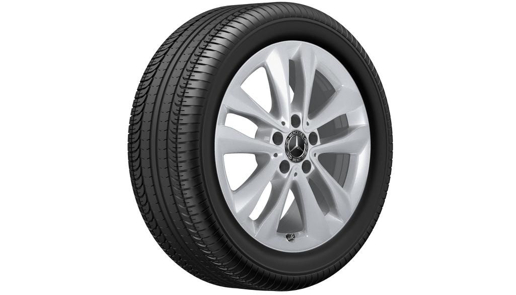 Колесный диск 8J×17 ET54 для Mercedes-Benz C-Class 205, задняя ось, серебристый Vanadium Silver, 5 двойных спиц — фото 3