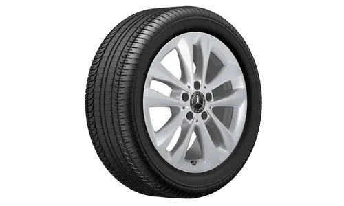 Колесный диск 8J×17 ET54 для Mercedes-Benz C-Class 205, задняя ось, серебристый Vanadium Silver, 5 двойных спиц — фото 3
