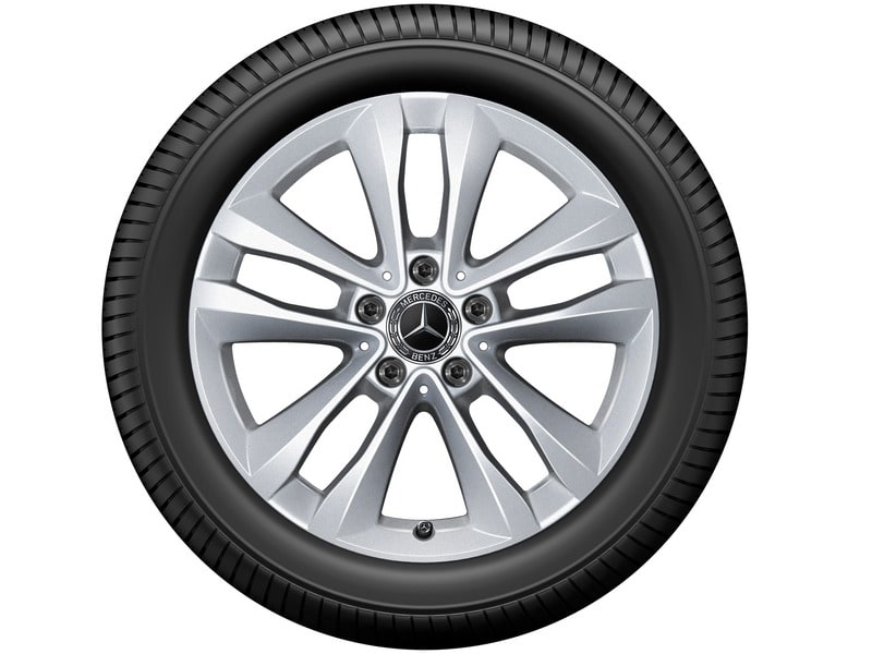 Колесный диск 8J×17 ET54 для Mercedes-Benz C-Class 205, задняя ось, серебристый Vanadium Silver, 5 двойных спиц — фото 4
