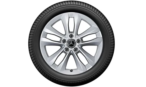 Колесный диск 8J×17 ET54 для Mercedes-Benz C-Class 205, задняя ось, серебристый Vanadium Silver, 5 двойных спиц — фото 4