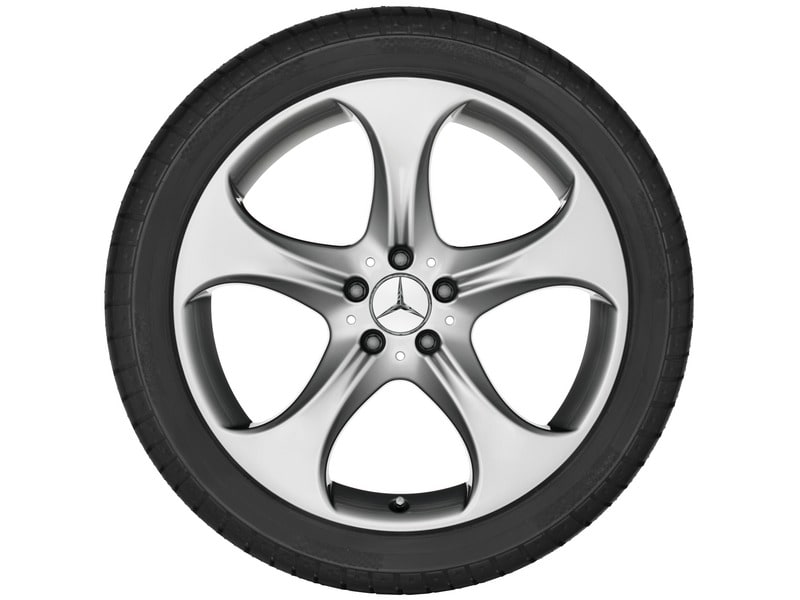 Колесный диск 8,5J×18 ET56 для Mercedes-Benz C-Class 205, задняя ось, серебристый Vanadium Silver, 5 спиц — фото 2