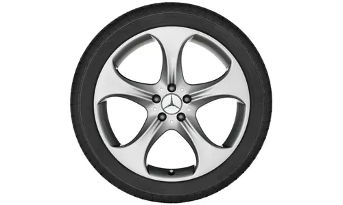 Колесный диск 8,5J×18 ET56 для Mercedes-Benz C-Class 205, задняя ось, серебристый Vanadium Silver, 5 спиц — фото 2