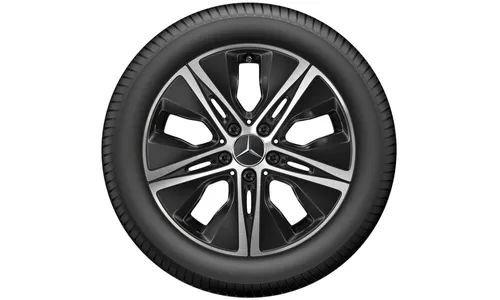 Колесный диск 7J×17 ET48,5 для Mercedes-Benz C-Class 205, передняя и задняя оси, черный, с алмазной проточкой, 5 декоративных отверстий — фото 3