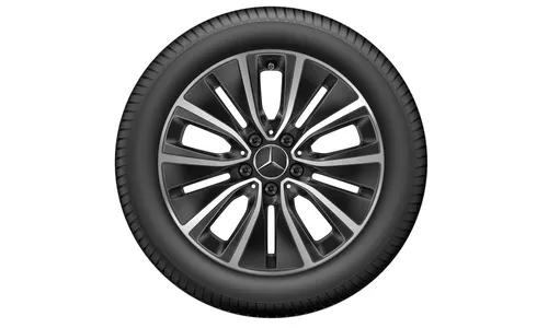 Колесный диск 7J×17 ET48,5 для Mercedes-Benz C-Class 205, передняя и задняя оси, черный, с алмазной проточкой, 5 декоративных отверстий — фото 3