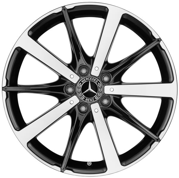 Колесный диск 7,5J×18 ET44 для Mercedes-Benz C-Class 205, передняя и задняя оси, черный, с алмазной проточкой, 10 спиц — фото 1