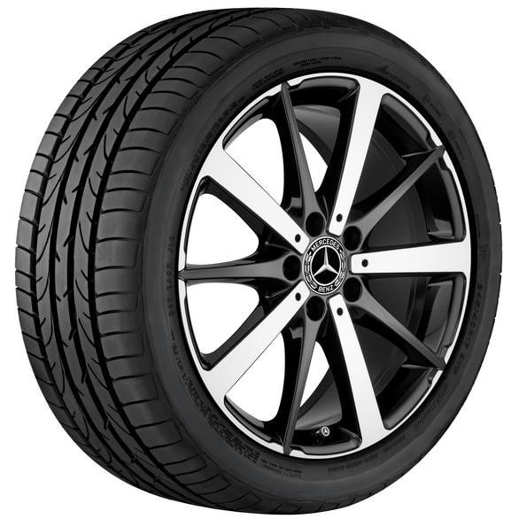 Колесный диск 7,5J×18 ET44 для Mercedes-Benz C-Class 205, передняя и задняя оси, черный, с алмазной проточкой, 10 спиц — фото 2