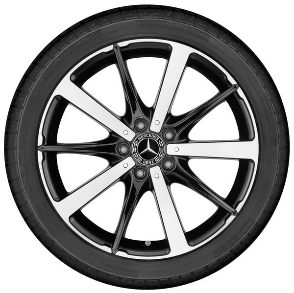 Колесный диск 7,5J×18 ET44 для Mercedes-Benz C-Class 205, передняя и задняя оси, черный, с алмазной проточкой, 10 спиц — фото 3