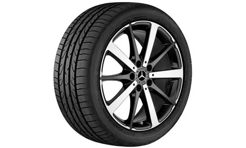 Колесный диск 8,5J×18 ET56 для Mercedes-Benz C-Class 205, задняя ось, черный, с алмазной проточкой, 10 спиц — фото 2