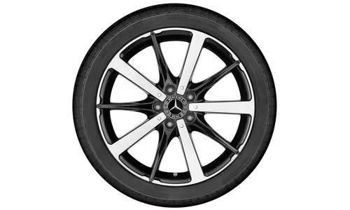 Колесный диск 8,5J×18 ET56 для Mercedes-Benz C-Class 205, задняя ось, черный, с алмазной проточкой, 10 спиц — фото 3