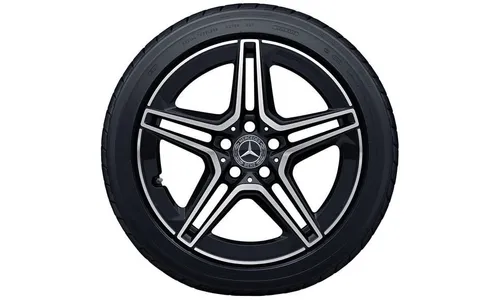 Колесный диск AMG 7,5J×18 ET44 для Mercedes-Benz C-Class 205, передняя ось, черный, с алмазной проточкой, 5 двойных спиц — фото 2