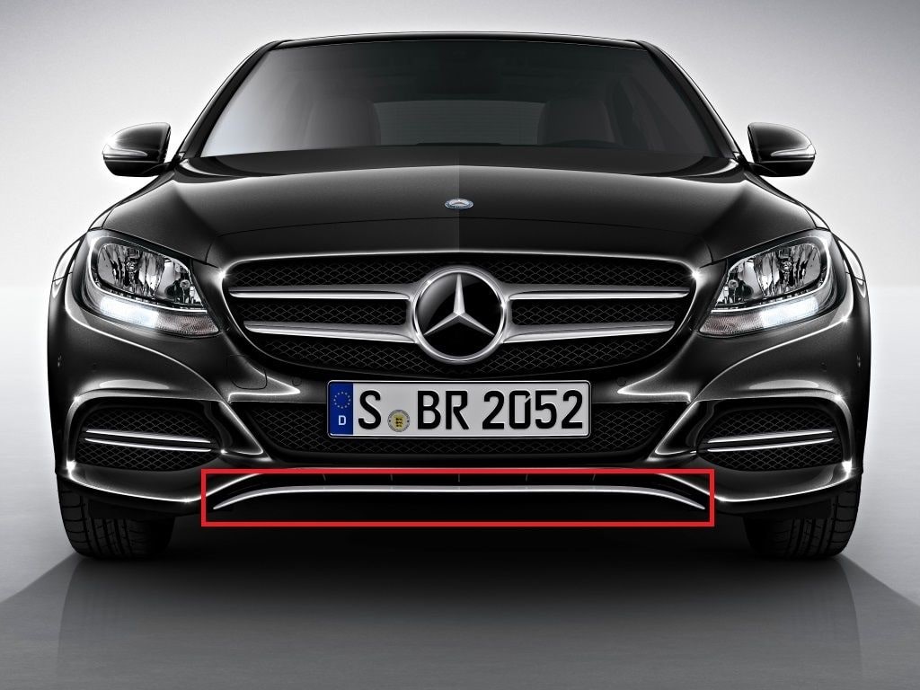 Центральная нижняя хромированная накладка бампера, Mercedes-Benz C-class 205 Avantgarde — фото 4