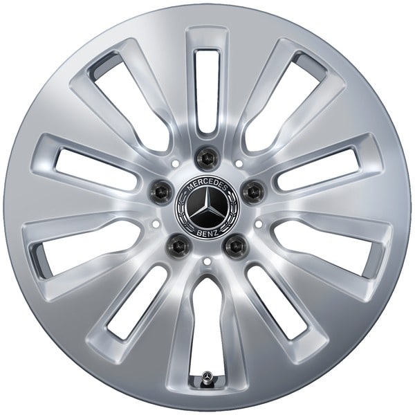 Колесный диск 6,5J×17 ET34,5 для Mercedes-Benz C-Class 206, передняя и задняя оси, серебристый Vanadium Silver, 10 декоративных отверстий — фото 1