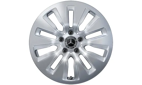 Колесный диск 6,5J×17 ET34,5 для Mercedes-Benz C-Class 206, передняя и задняя оси, серебристый Vanadium Silver, 10 декоративных отверстий — фото 1