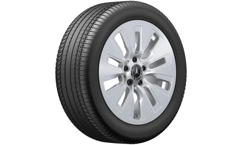 Колесный диск 7J×17 ET44,5 для Mercedes-Benz C-Class 206, передняя и задняя оси, серебристый Vanadium Silver, 10 декоративных отверстий — фото 2