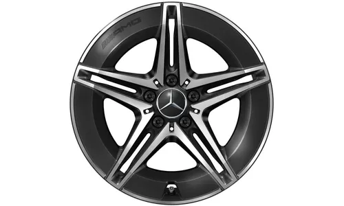 Колесный диск AMG 7,5J×18 ET40 для Mercedes-Benz C-Class 206, передняя ось, черный, с алмазной проточкой — фото 1
