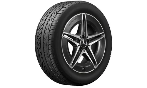 Колесный диск AMG 7,5J×18 ET40 для Mercedes-Benz C-Class 206, передняя ось, черный, с алмазной проточкой — фото 2
