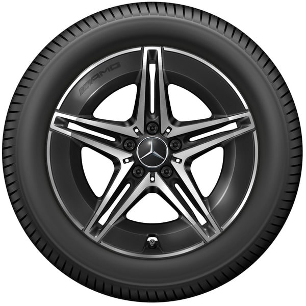 Колесный диск AMG 7,5J×18 ET40 для Mercedes-Benz C-Class 206, передняя ось, черный, с алмазной проточкой — фото 3