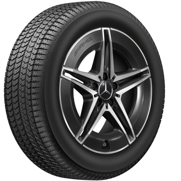 Колесный диск AMG 7,5J×18 ET40 для Mercedes-Benz C-Class 206, передняя ось, черный, с алмазной проточкой — фото 4