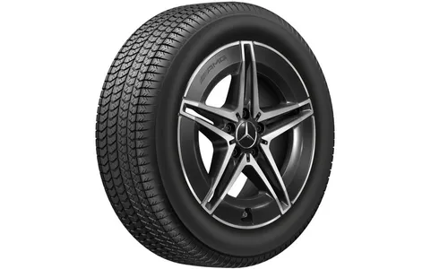 Колесный диск AMG 7,5J×18 ET40 для Mercedes-Benz C-Class 206, передняя ось, черный, с алмазной проточкой — фото 4
